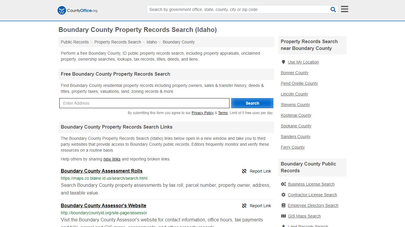 Boundary County Property Records Search (Idaho) - County Office
