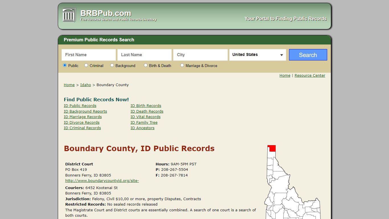 Boundary County Public Records | Search Idaho Government Databases